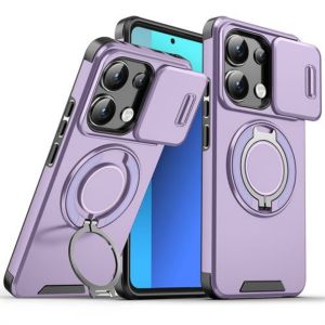 Sliding Camera Lens Protection Armor Phone Case For oppo reno 13 5G 360° Rotate Ring Holder Kickstand Shockproof Back Cover