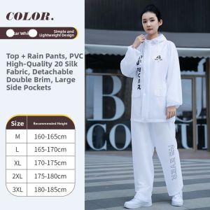 KeyRu | Rainproof Suit for Adults Motorcycle Riding and Food Delivery 2-Piece Raincoat and Rain Pants