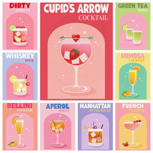 Jigsaw Puzzle 1000Pieces Colorful Cocktail Glass With Arrow And Cherry For Adults Stress Relief Family Fun Present
