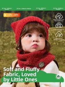 Kocotree | Baby Warmth Protection Red Fleece Hat for Cold Weather Seasons