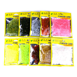 Hengjia 10PCS/50pcs 4.5CM Small Soft Worm Swimbait T Tail Silicone Bait Wobbler Fishing Tackle for Carp Bass Pike