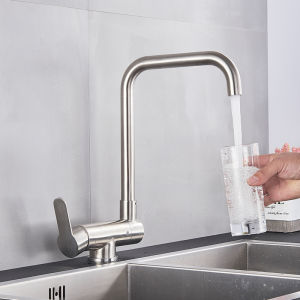 Black stainless steel kitchen faucet lead-free folding mixer 360 degree rotating single handle nickel kitchen sink outlet