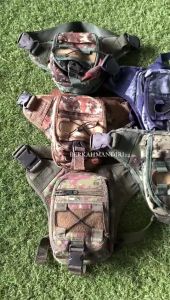 Tas Paha Standar Pria Hijau Army Loreng Tas Pinggang Selempang Pouch HP Waterproof
