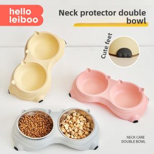 HELLOLEIBOO | Anti-Tip Stainless Steel Pet Bowl Set