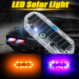 【WOKEN】5Colors Solar Motorcycle LED Lights Waterproof Universal Bright Flash RGB Color Breathing Lights Night Safety Warning Collision Anti-Collision Tail Lights Suitable for Car Motorcycles Trucks