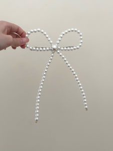 Elegant Pearl Butterfly Knot Spring Clip Hair Accessories for Women Low Ponytail Headwear Clip Sweet Style Fresh Outburst