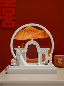 BHM Modern Minimalist Sand Flowing Painting Ornaments Living Room Decorations Wedding Gifts for Bridesmaid New Couples