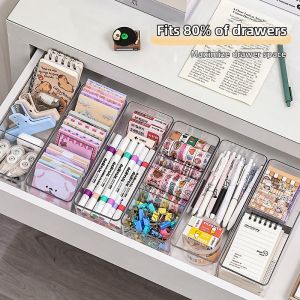 YOUKAMAN | Transparent Desk Organizer Storage Box