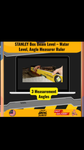 STANLEY Box Beam Level – Water Level Angle Measurer Ruler (45° & 90°) | Anti-Corrosion