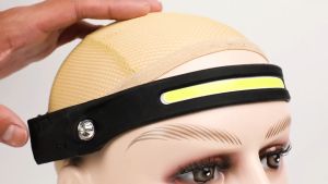LED Headlamp COB 230° Wide Beam USB Rechargeable Silicone Headlight Flashlight Outdoor Night Light Head Lamp Waterproof