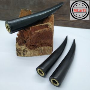 Pipa once kayu kelor hitam model bulat polos B79