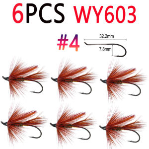 Bimoo 6PCS #2 #4 #6 Classic Wet Fly Rooster Hackle Wet Nymph Flies Steedhead Flies For Trout Salmon Steelhead Fishing Lures
