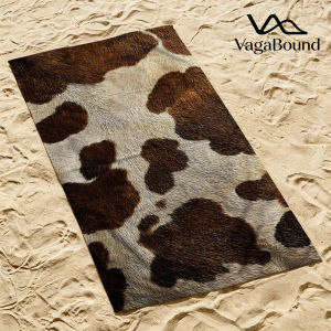 Brown Cowhide Spots Luxury Beach Towels Crafted from Combed Cotton Plush and Absorbent Beach Towel or Pool Towels