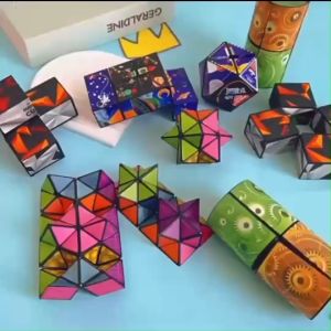 ลูกบาศก์ รูบิคแม่เหล็ก 3D ของเล่นรูบิค ทรงเรขาคณิตสามมิติ พับได้ ฝึกคิดเชิง เปลี่ยนรูปร่างได้ ของเล่นฝึกสมาธิ