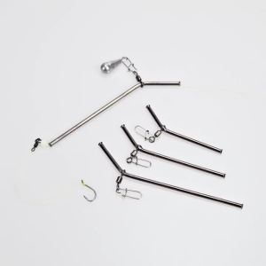MNFT 9Pcs Φ3mm Thicken Brass Tube Fishing Balance Connectors 7cm/9cm/12cm Anti-Tangle Booms Sea Fishing Tackle Accessory