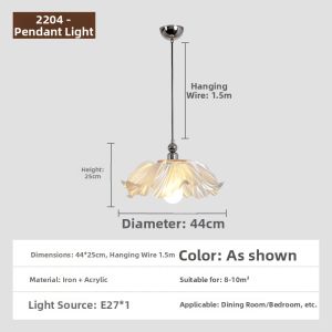 OUCHAO | Retro Simple Style Leaf Flower Design Eye-Protecting Ceiling Light