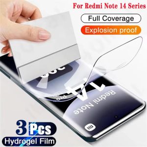 3Pcs HD Full Cover Hydrogel Film For Xiaomi Redmi Note 14 Pro 5G Plus Screen Protector