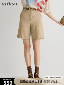 Womens Straight Leg Cotton Linen Shorts High Waist Zipper Fly Comfortable Fit Summer New Arrival Versatile Casual Pants