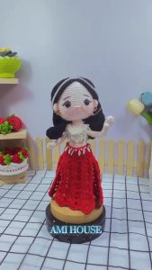Búp bê Ấn Độ bằng len móc thủ công cao cấp gấu bông búp bê len handmade cho bé gái đồ chơi an toàn 100% cotton - Búp bê văn hoá truyền thống decor độc đáo - Ami House