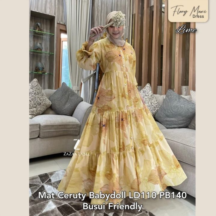 SL SUPER SALE Flory Maxi Dress Lime Detail ada di pict