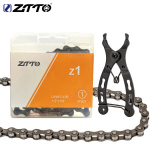 ZTTO 1 Tốc Độ MTB Dây Xích Tốc Độ Đơn Cho Xe Đạp Thành Phố & Trẻ Em 106 Liên Kết Tương Thích Với Xe Đạp Gấp Dây Xích Công Cụ Bao Gồm