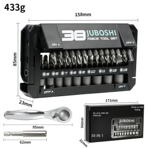 JUSTINLAU | JUSTINLAU Bộ Cờ Lê Ổ Cắm 38 Trong 1 Bộ Cờ Lê Lục Giác Bên Ngoài Đa Chức Năng Cao Cấp Dành Cho Dụng Cụ Cầm Tay Sửa Chữa Ô Tô