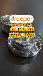Dreepor 3PCS Cookware Set Non Stick Wok Soup Pot frying Pan Kitchenware Cookingware Induction Cooke