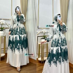 GAMIS CERUTY SET HIJAB MOTIF ETNIK LD 110 CM PB 138 CM