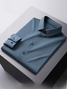 ROMON | Lormen Long Sleeve Casual Shirt For Men High End Business Professional Iron Free Seamless Slim Fit Jacket Spring Fashion City Style