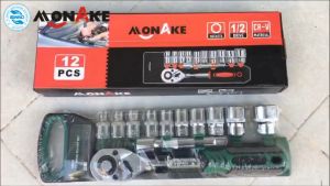 MONAKE Kunci Sok Set 12/32/37/46/53/61/82/94 pcs Set (COD) 1/2 and 1/4 Lengkap Kunci Mata Sok inch Set Potong Kunci Pas Alat Set Cincin 24 gigi Wrench Rachet alat perkakas lengkap motor Rachet Handle Multifungsi kunci