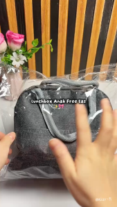 RJ Kotak Bekal Transparan Tempat Makan Lunchbox 1100ml OneSet Free Sendok+Sumpit dan Tas Anti Tumpah