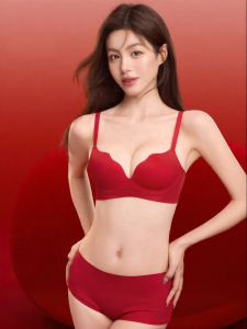 Secret World | Red Underwear Set Gathering Small Bust Wedding Gift Box