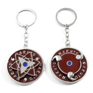 Naruto Sharingan Interesting Rotatable Pendant Keyrings Creativity Enamel Keychain for Men Backpack Accessories Gifts for Fans