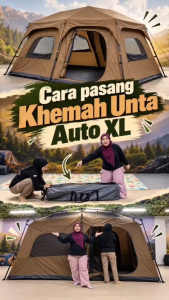 UtanKing™ Large Family Camel Tent Khemah Unta Besar Auto Tent Outdoor Camping Tent Big Foldable Khemah Camping Keluarga