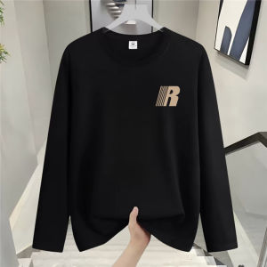 Loose Long Sleeve Pure Cotton T-Shirt Couple Base Shirt Trendy Bottoming Shirt Spring Autumn Seasonal Mens Swimmingwear
