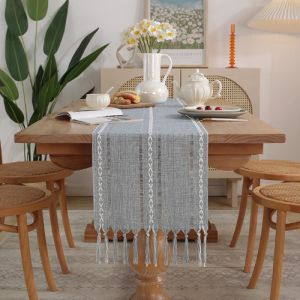 Tassel Table Runner / Taplak Meja Makan Tamu Rajut Renda Scandinavian