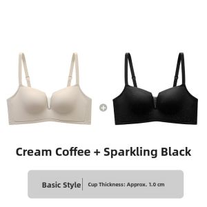 miiow | Wireless Seamless Womens Underwear Thin Strap Small Chest Gathered Lift Anti-Sagging Comfortable Bra Beautiful Back