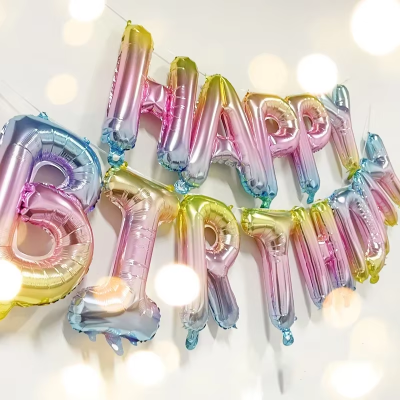 Birthday Balloon Rose Gold Color Foil Letter Balloons Set Happy Birthday Decoration Globos Kids Part
