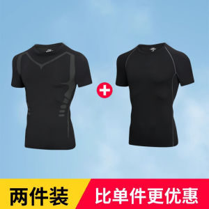 เสื้อยืดกีฬาชาย แห้งเร็ว แขนสั้น ผ้าไหมน้ำแข็ง ฤดูร้อน บาง หลวม ฟิตเนส บาสเก็ตบอล ฝึกซ้อม ฤดูร้อน เสื้อผ้ากีฬา