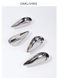 Simple Japanese Style Stainless Steel 304 Kitchen Sauce Bowl Dining Utensils Condiment Plate Vinegar Dish Water Drop Shape