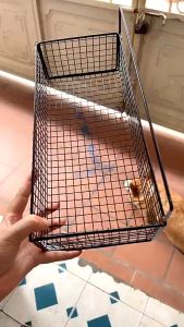 Kệ để đồ treo tường nhà tắm hình chữ nhật kệ đựng gia vị nhà bếp không cần khoan bằng sắt phun sơn tĩnh điện.