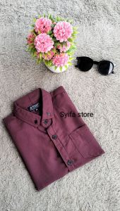 Baju kemeja anak laki-laki warna Burgundy kemeja anak polos