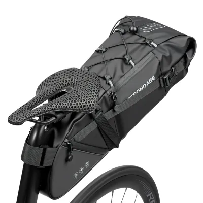 OFFBONDAGE Bicycle Saddlebag Waterproof 15L Large Capacity Bike Bag Cycling Tail Bag MTB Foldable Rear Bag Bike Road Luggage
