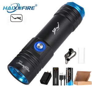 HaixnFire DV28 Dive flashlight 2500 lumen Waterproof Lights Water Pulmonary Dive Flat Flat Flashing Flashing down the sea to catch fish lamps