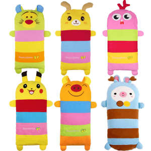 Breathable Pure Cotton Zippered Pillowcase And Core Cover for Babies And Primary School Children Cartoon Design Infant Bedding