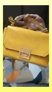 MustHaveit Famous Fashion Trendy Korean Style Yellow Crocodile Skin Satchel Bag for Women