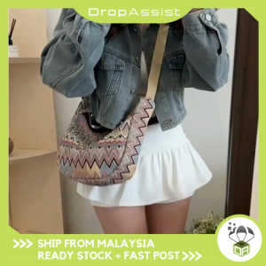 DROPASSIST 2168 Fashion Women Canvas Dumpling Bag Casual Shoulder Tote Beg Kapasiti Besar