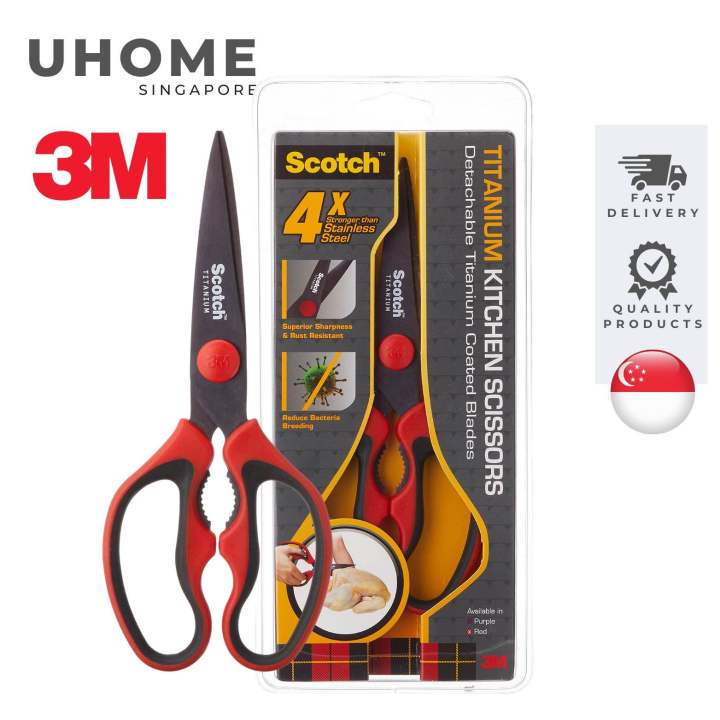 3M Scotch Titanium Kitchen Scissors Detachable KSDTR Red / KSDT