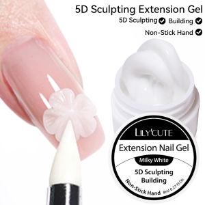 LILYCUTE | LILYCUTE 8ml Clear Non Stick Hand Solid Extension Jelly Nail Gel Polish Hard Carving Flower Construction 3D Shaping Nail Art Gel