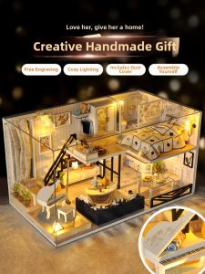 QIAOZHIJIANG | Mini DIY House Villa Hand-assembling Model Toy